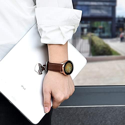 Кожни ленти Eavae за Samsung Galaxy Watch Active 2 40mm 44mm опсег / Galaxy Watch 3 41mm опсег / активни 2 / активни / 42мм ленти, кожна лента за замена од 20мм со иглички за брзо ослободување
