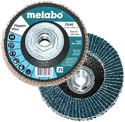 Метабо 629417000 7 x 5/8 - 11 флапер плус абразиви размавта дискови 80 решетки, 5 пакувања