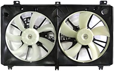 Rareelectrical NEW DUAL RADIATOR AND CONDENSER FAN COMPATIBLE WITH LEXUS IS350 2014-16 1636331400 LX3115132 16361-31410 16711-31610 1636131410