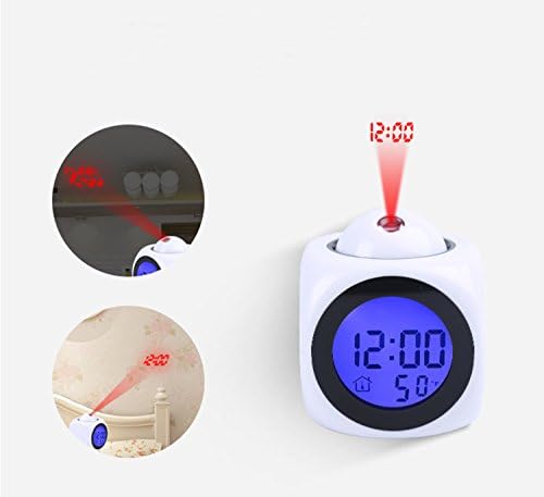 Проекција за алармен часовник за разбудување спална соба со податоци за разговори со податоци и температура, предводник на LED wallид/таванот,