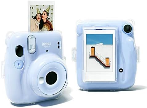 Rieibi Mini 11 Case - Јасно заштитно куќиште за Fujifilm Instax Mini 11 Instant Camera - Crystal Hard PC капакот со отстранлив лента