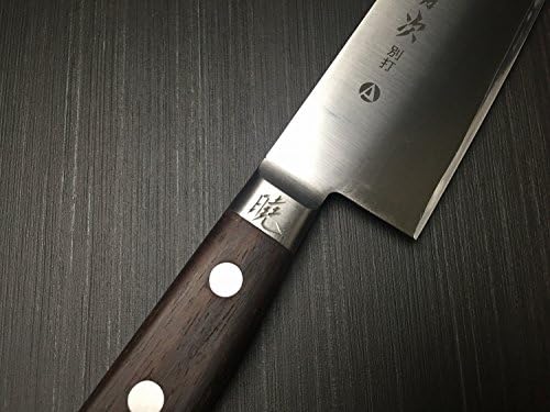 Јапонски челик Aritsugu Јапонски нож за готвач за готвач Garasuki 180 mm 7.08 врежано име