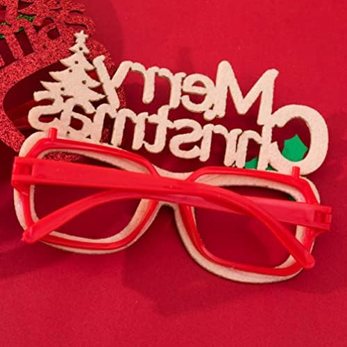 Абаодам 4 парчиња Божиќни очила рамка прекрасна очила за очи фотографии Смешни очила за костуми за забава што се користи за