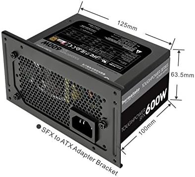 Топлинска моќност SFX 600W 80+ Злато Целосно Модуларен SFX 12V 3.3/ATX 12V 2.4 Напојување 7 YR PS-STP-0600FPCGUS-G