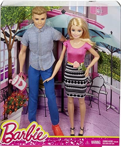 Барби И Кен Кукли, 2-Пакет Со Руса Коса И Шарени Облека Вклучувајќи Тексас Копчето Надолу И Розова Блуза [Амазон Ексклузивно]