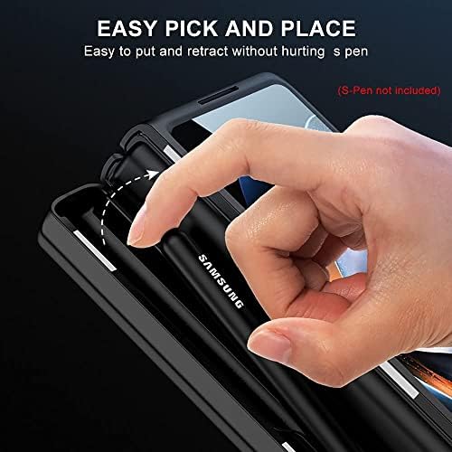 DOOOO За Samsung Galaxy Z Fold 4 Случај Магнетна Шарка Заштита Вграден Држач За Пенкало S Со Предно Стакло Kickstand Сеопфатен Компјутер Отпорен