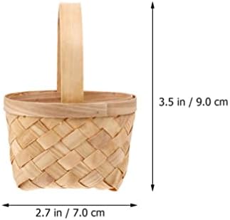 Јардве 4 парчиња Мала Корпа За Дрвени Чипови Рачно Изработени Плетени Корпи Празна Корпа за Складирање Со Контејнер За Рачка Корпа За Овошје