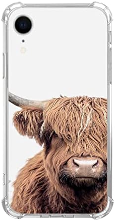 Џунилотчик Браун Шкотски Хајленд Говеда Случај за iPhone XR, Кул Крава Диви Животни Случај За Девојки Мажи И Жени, Уникатен Трендовски Tpu