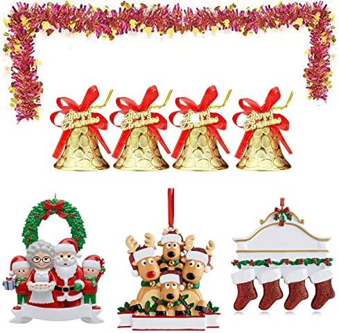 Персонализирано семејство на елени 2, 3, 4, 5, 6,7,8 Декорација на новогодишна елка 2023-семејство Божиќна декорација постави креативен