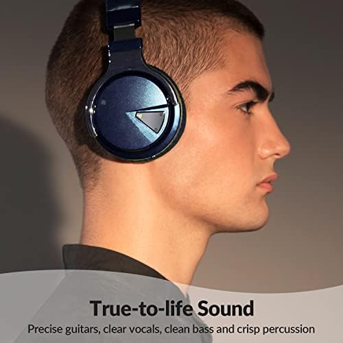 Меидонг Активно Поништување На Бучавата Bluetooth Безжични Преку Слушалки За Уши Со Миркофон, 30h Време За Играње, Длабок Бас, Удобни Протеински
