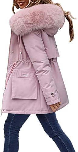 DGMBBX женски принт јакна зимски долги ракави лапел долга јакна со џебови ровови кожна јакна жени жени