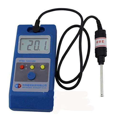 Hengwei LCD Tesla Meter WT10A Gaussmeter Surface Magnetic Field Tester со NS функција Метална сонда guassmeter + метална сонда испорака