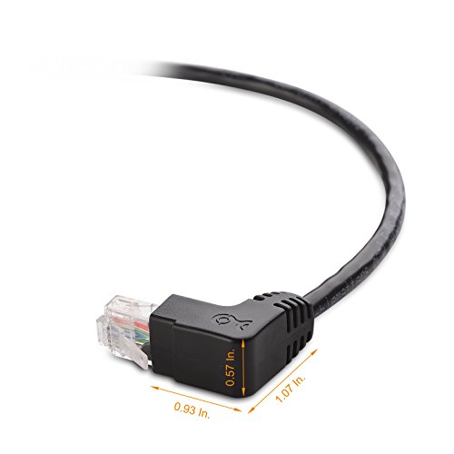 Кабелски работи 10Gbps Комбо-пакет 90 степени CAT 6, CAT6 десен агол Етернет кабел 3 ft