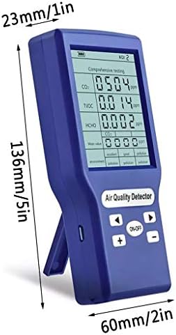 Тестер за квалитет на воздухот, формалдехид формалдехид TVOC HCHO CO2 гас, уред за откривање на загадување на воздухот, за затворено на отворено