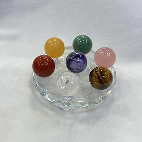Обедине Декоративна кристална сфера Природна кварц кристална топка со штанд, чакра кристална топка со кутија за подароци за
