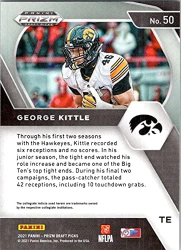 2021 Panini Prizm Draft Picks 50 George Kittle Iowa Hawkeyes Football Trading Card