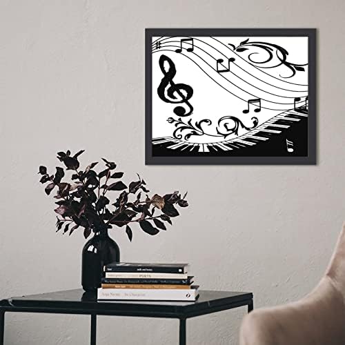 Шик музика тастатура за пијано белешка дрвена слика рамка за уметнички дела фотографии слики wallид дисплеј за домашно декоративно