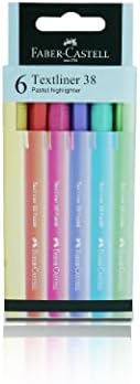 Faber-Castell TextLiner 38 Пастел Супер-флуоресцентно пенкало за хајлајт-разновидна боја, уникатни меки пастелни бои, исечен држач, тенок и лесен