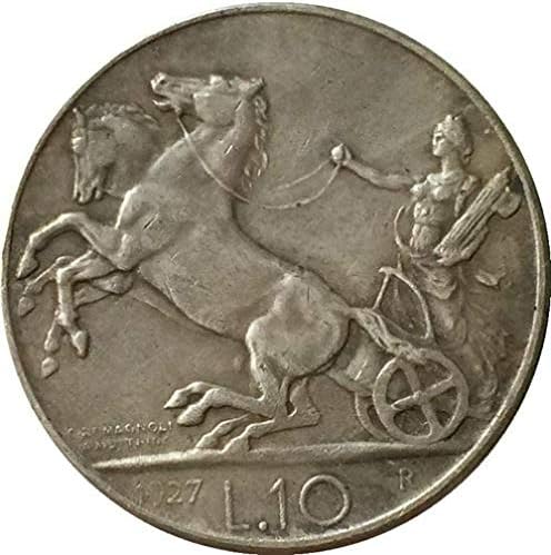 1927 Италија 10 Лири Монети Копија За Домашна Соба Канцеларија Декор