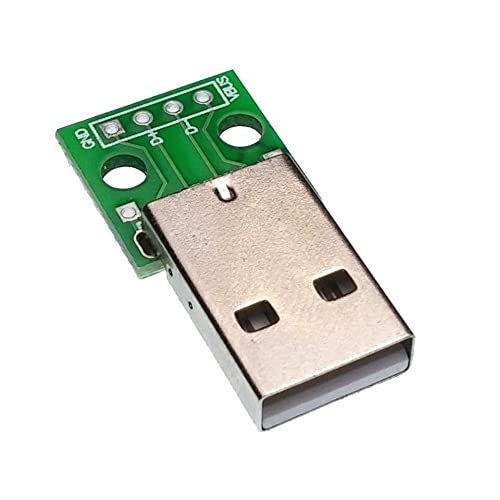 10 парчиња тип на USB машки приклучок за да натопите 2,54мм PCB табла за напојување DIY адаптер конвертор модул 4 пин за arduino