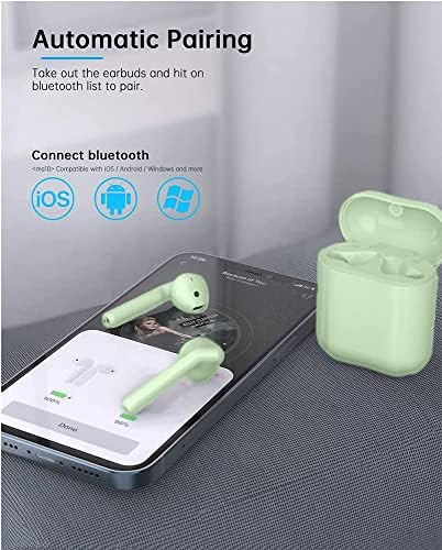 Безжични ушни уши на AirPod Bluetooth во ушите ушни ушни уши со мала тежина безжични слушалки Вграден микрофон, со контрола на допир,