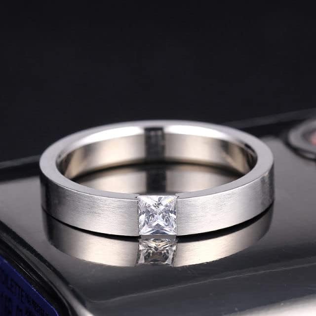 Колезо 4мм цврст циркон прстен за мажи и жени Персонализиран прстен Прилагодете го прстенот врежан прстен-00411