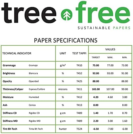 Бесплатна хартија за копирање на дрво, 20 lb, 8,5 x 11, 92 светла, без јаглеродна јаглерод неутрална киселина, направена од влакна за