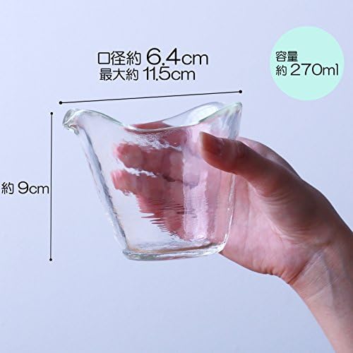 Aderia FS-71515 Tsugaru Vidro Sake Cup Set, чист, 2,4 fl oz x 2, единечна уста 9,5 fl oz x 1, комплет стакло отпорен на топлина,