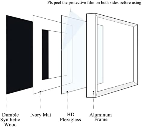 Далустар, сет од 3, 5х7 алуминиумска фото рамка, приказ 4x6 со мат или 5х7 без мат, метална рамка за фотографии со плексиглас,