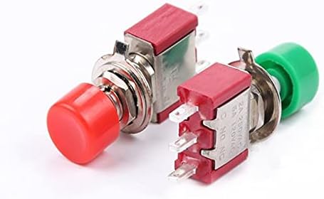 DJDLFA 5PCS AC 2A/250V 5A/120V 3 PIN SPDT Моментно копче на копчето PUSHBUTTON SWITCH 1 NO 1 NC