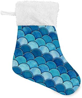 Алаза Божиќни чорапи сирена риба скала бран јапонски класичен персонализиран мали декорации за порибување за семејни сезонски празници