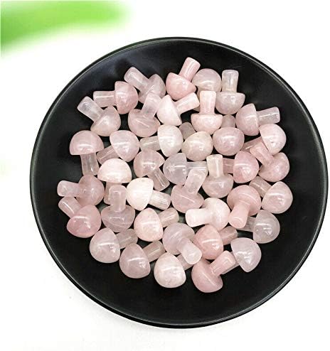 Binnanfang AC216 1PC Природно розово кварц кристално печурки во форма на полиран Стонеа декор заздравување Подарок природни камења и минерали