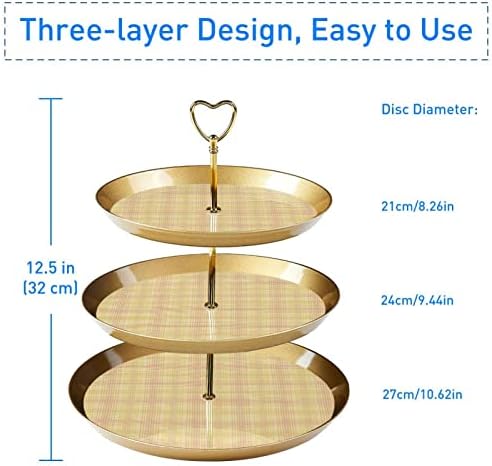 Карирани Три Нивоа Торта Штанд Овошје Плоча За Десерти Колачи Бонбони Овошје Вклучена Штанд За Свадба Дома Партија Служат Послужавник