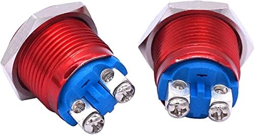 Nunomo 2pcs 19mm 3/4 Црн метал моментално копче за копче 1NO SPST 3A/12-250V