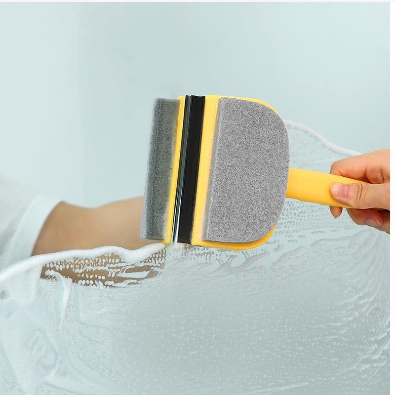Jcyuani двострана четка за чистење четки за чистење четка за чистење на домаќинството, двострана четка глава, може да избрише стакло, тоалет за четка, чист мијалник