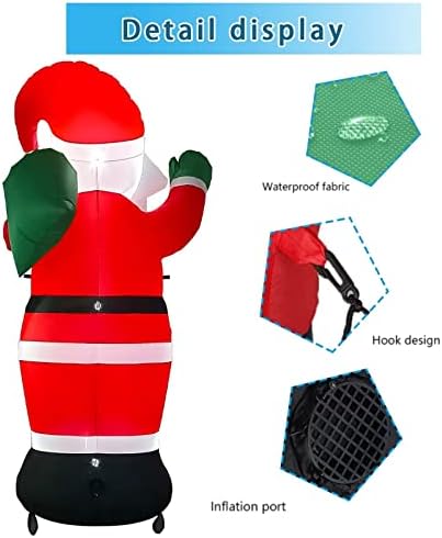 8ft Божиќен надувување Дедо Мраз, XMAS гигантски дува Дедо Мраз, Дедо Мраз, модел на надувување на отворено со новогодишна елка, надуени Божиќни