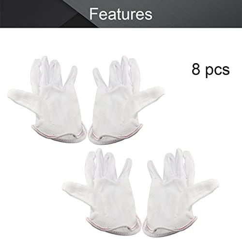 Othmro 8pairs бели нараквици Антистатични нараквици навлажнувачки етикета целосна лента за прсти шема анти-статични работни ракавици бели