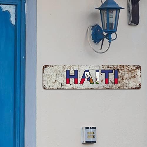 Madcolitote Haiti Flage обичај уличен знак Хаити метал знак патриотски украси метални калај знаци wallидна фарма куќа wallид