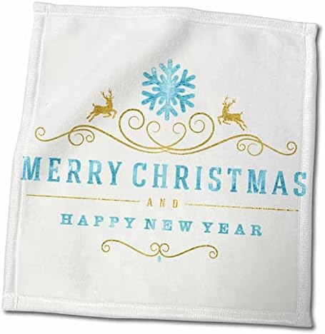 3drose Среќен Божиќ и среќна нова година типографија сина и злато - крпи