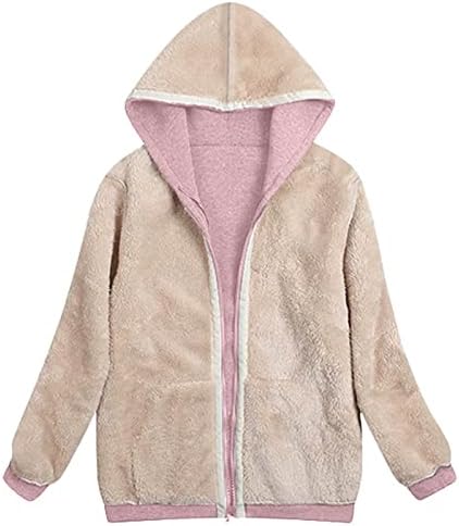 Зимски палта за жени, обична плус големина руно јакна лабава топла на отворено шерпа наредена густа палто за надворешна облека поштеди