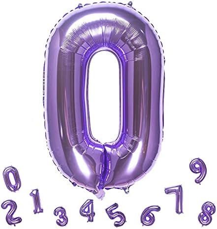 32 Инчен Виолетов Број 0 Балони Фолија Балон Дигитални Материјали За Декорација На Роденденска Забава