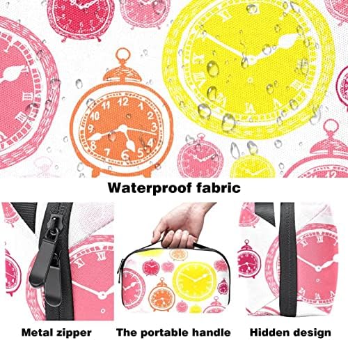 Бирт Боја Жолта Розова Часовник Шема Торба Патент Торбичка Патување Козметички Организатор За Жени И Девојки