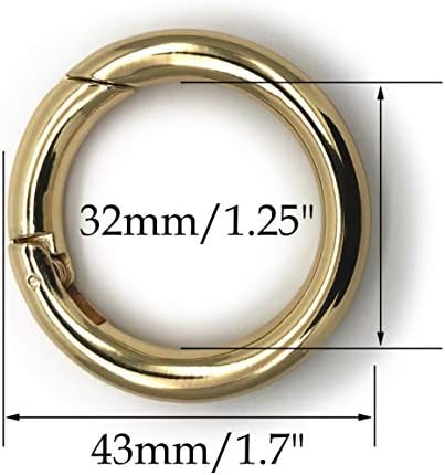 4PCS пролетен клип тркалезен ринг, дијаметар од 1 со дијаметар на прстен, активирање на пролетното копче за пролетно клучеви Организирање додаток/метал