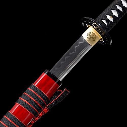 GLW нож Супер остар, целосен Танг, Катана, калетен глина, рачно фалсификуван, 1095 висок јаглероден челик, кинески меч, борбен меч, класичен