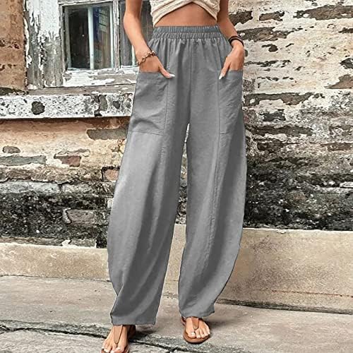 Басисин џемпери жени обични плус големина еластична половината капри панталони широки нозе копче за влечење исечени панталони со џебови
