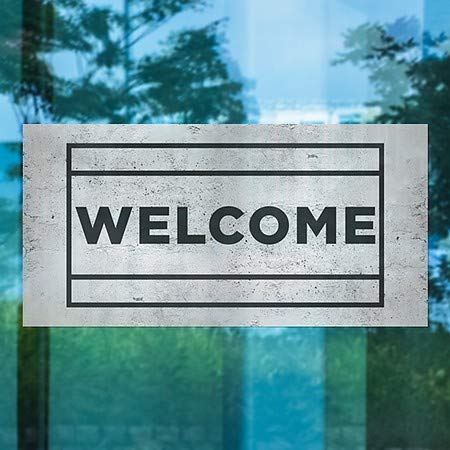 CGSignLab | „Добредојдовте -басична сива“ прозорец за прицврстување | 24 x12