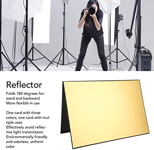 Лесен рефлектор, 3 бои рефлектор за фотографија од картон, рефлектор за рефлектори со големина на A3, склопување на светлина за дифузер за сè