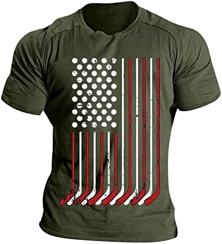 Руируилико машки патриотски кошули Америка знаме маица 2023 летни кратки ракави гроздобер графички 3Д отпечатоци маички