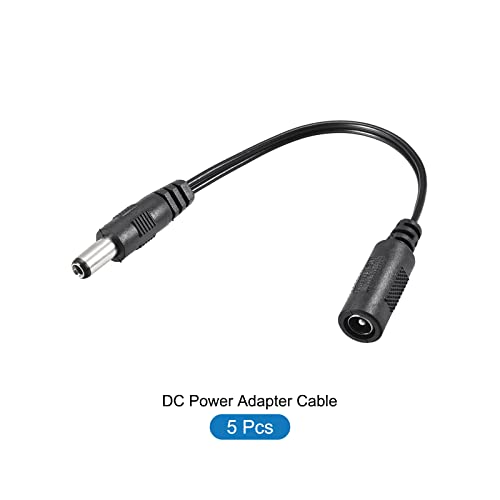 Rebower DC Power Cable Tip Adapter Converter Wire [за монитор ТВ LED лента светлина] - 5,5x2.1 mm до 5,5x2.5mm/17cm/црно