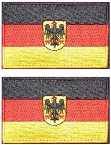 2 парчиња германија знаме извезени закрпи за везена крпа за крпа, кука и јамка извезена лепенка